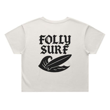 Heavy Faded Surf Crop Womens