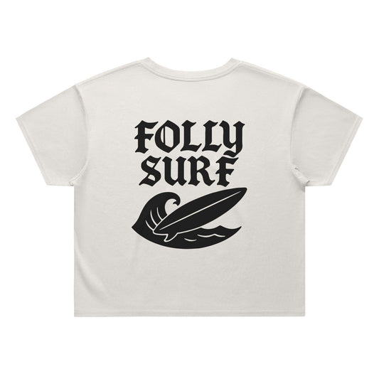 Heavy Faded Surf Crop Womens
