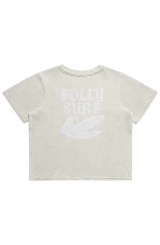 Heavy Faded Surf Crop Wo's